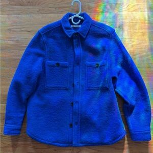 Zara Vibrant Blue Wool Button-Up Jacket